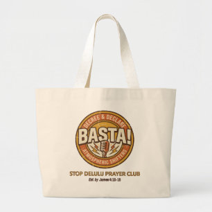 BASTA! Lustiger Christ STOP DEKRET GEBET  Jumbo Stoffbeutel