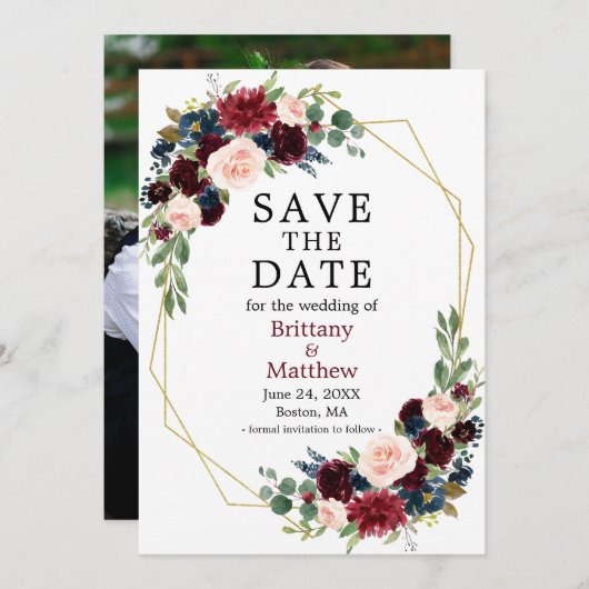 Bastardfarben-Foto-Rahmen Save The Date (Vorne/Hinten)