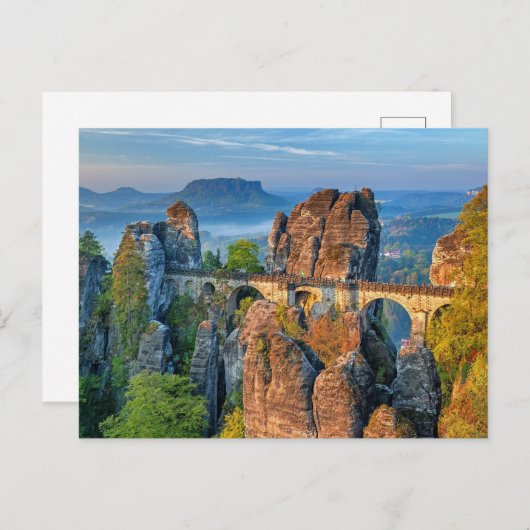 Bastei Ancient Bridge and Rock Formation, Deutschl Postkarte (Vorne/Hinten)