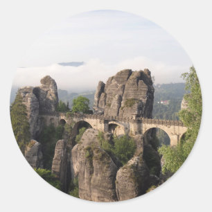 Bastei Bridge in Deutschland Rundaufkleber Runder Aufkleber