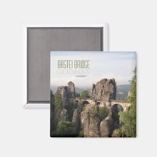 Bastei Bridge in Sachsen Schweiz Textmagnet Magnet (Vorderseite/Rückseite)