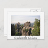 Bastei Bridge in Sächsische Schweiz weiße Postkart Postkarte (Vorne/Hinten)