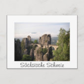 Bastei Bridge in Sächsische Schweiz weiße Postkart Postkarte (Vorderseite)