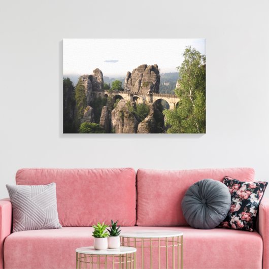 Bastei-Brücke in der sächsischen Leinwand (Insitu (Wohnzimmer))