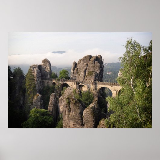 Bastei-Brücke in der Sächsischen Schweiz Poster (Vorne)
