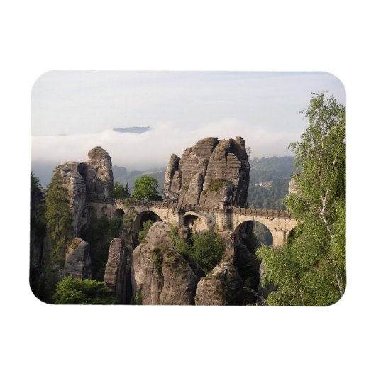 Bastei-Brücke in Deutschland rechteckiger Magnet (Horizontal)