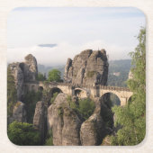 Bastei Brücke in sächsischem die Rechteckiger Pappuntersetzer (Vorderseite)