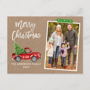 Bastelband LKW Pinsel Schrift Kraft Weihnachten Postkarte