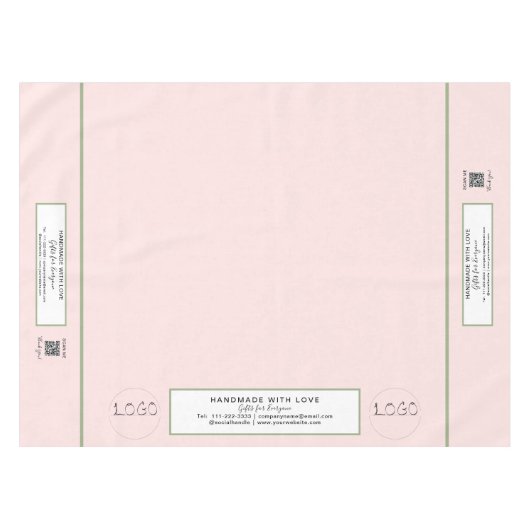 Bastelshow Blush Grün 52 x 70 QR-Code Tischdecke (Vorderseite (Horizontal))