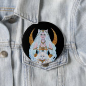 Bastet ägyptische Göttin mit Katze von Renee Lavoi Button (Beispiel)