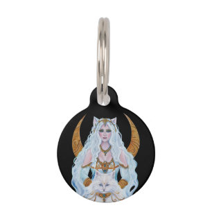 Bastet ägyptische Göttin mit Katze von Renee Lavoi Haustiermarke