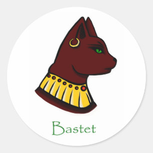 Bastet - ägyptische Göttin Runder Aufkleber
