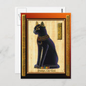 BASTET ~ Ägyptische Katze Gott Historische Kunst Postkarte (Vorne/Hinten)