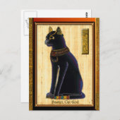 BASTET ~ Ägyptische Katze Gott Historische Kunst Postkarte (Vorne/Hinten)