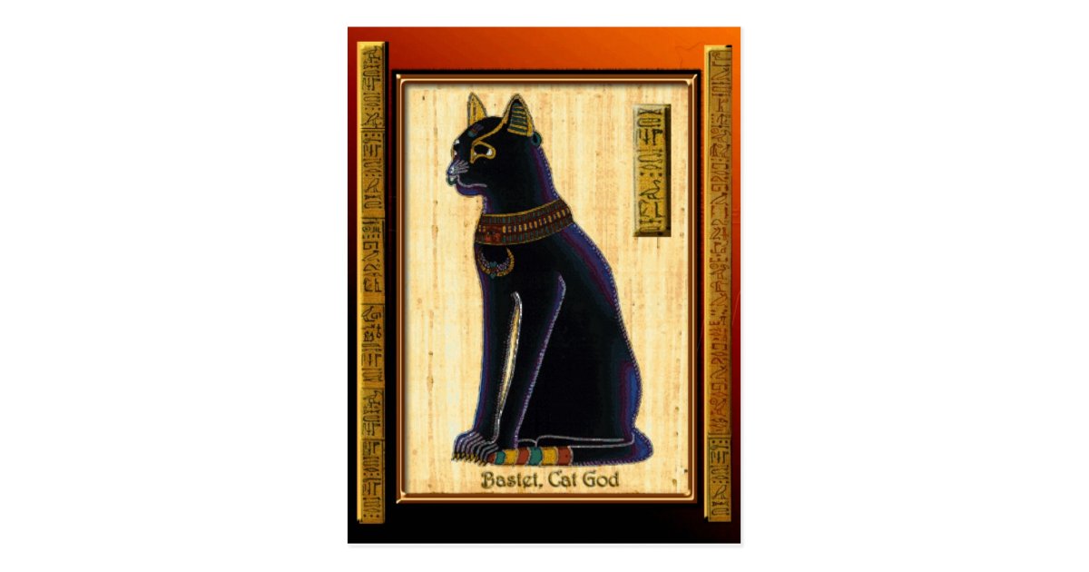 Bastet Agyptische Katzen Gott Historische Kunst Postkarte Zazzle De