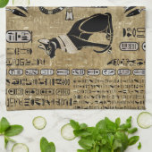 Bastet - Ägyptische Katzen und Ankh-Kreuz Geschirrtuch (Gefaltet)