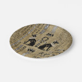 Bastet - Ägyptische Katzen und Ankh-Kreuz Pappteller (Schrägansicht)