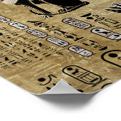 Bastet - Ägyptische Katzen und Ankh-Kreuz Poster (Ecke)