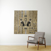 Bastet - Ägyptische Katzen und Ankh-Kreuz Wandteppich (Beispiel)