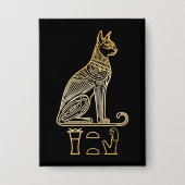 Bastet, ägyptische Katzengöttin. Name in Hieroglyp Button (Vorderseite)