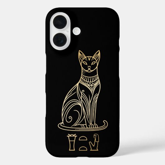 Bastet, ägyptische Katzengöttin. Name in Hieroglyp Case-Mate iPhone Hülle (Rückseite)