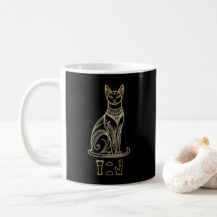 Bastet, ägyptische Katzengöttin. Name in Hieroglyp Kaffeetasse