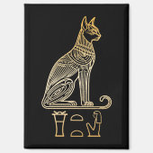 Bastet, ägyptische Katzengöttin. Name in Hieroglyp Magnet (Vorderseite)