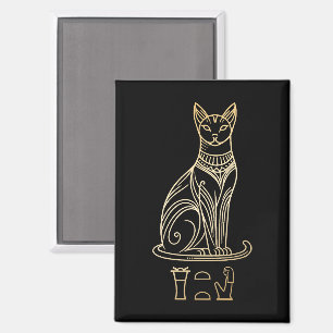 Bastet, ägyptische Katzengöttin. Name in Hieroglyp Magnet