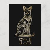 Bastet, ägyptische Katzengöttin. Name in Hieroglyp Postkarte (Vorderseite)