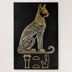 Bastet, ägyptische Katzengöttin. Name in Hieroglyp Puzzle