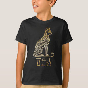 Bastet, ägyptische Katzengöttin. Name in Hieroglyp T-Shirt
