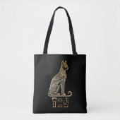 Bastet, ägyptische Katzengöttin. Name in Hieroglyp Tasche (Vorderseite)