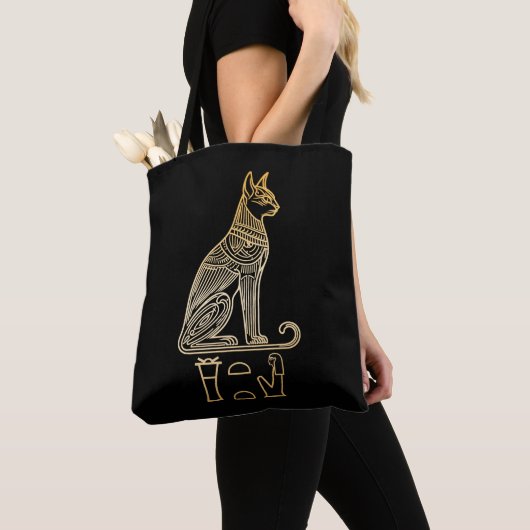 Bastet, ägyptische Katzengöttin. Name in Hieroglyp Tasche (Von Nahem)