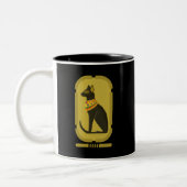 Bastet Ancient Ägypten Goddess Zwei-Tone-Kaffee-Ta Zweifarbige Tasse (Links)