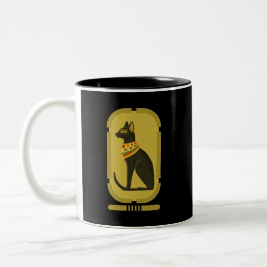 Bastet Ancient Ägypten Goddess Zwei-Tone-Kaffee-Ta Zweifarbige Tasse (Links)