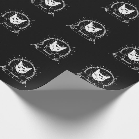 Bastet Ancient Egypt Cat Crescent Goth Moon Geschenkpapier (Ecke)