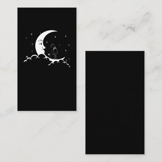 Bastet Ancient Egypt Cat Goth Moon Crescent Visitenkarte (Vorne/Hinten)