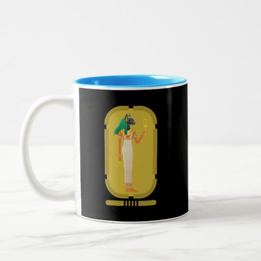 Bastet Ancient Egypt Goddess Zweifarbige Tasse (Links)