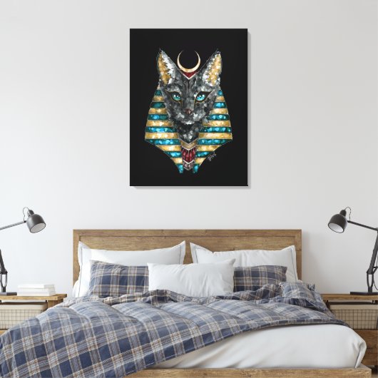 Bastet Canvas Print Leinwanddruck (Insitu (Schlafzimmer))