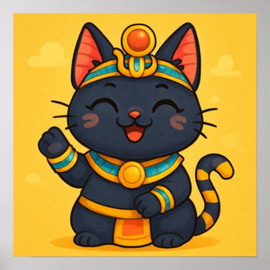 Bastet Cat | Ägyptische Göttin | Niedliches Ägypte Poster (Vorne)