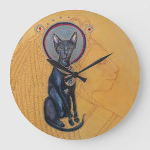 Bastet Cat Goddess Ägypten Maureen Girard Große Wanduhr