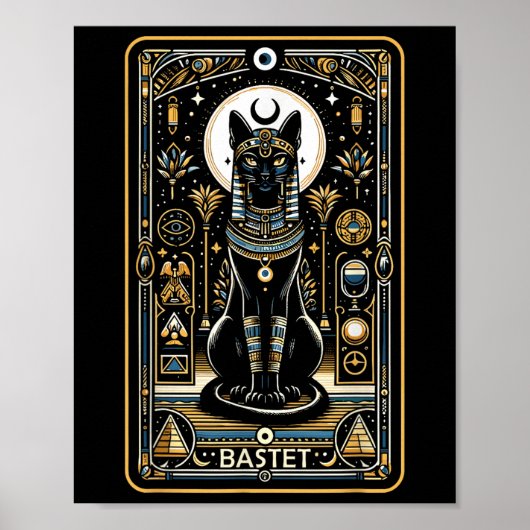 Bastet Cat Goddess Ancient Ägyptischer Mytholog Poster (Vorne)