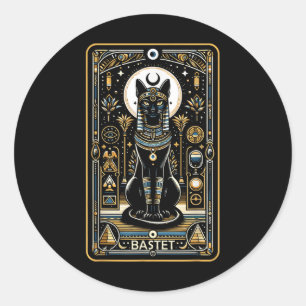 Bastet Cat Goddess Ancient Ägyptischer Mytholog Runder Aufkleber