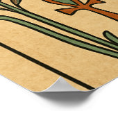 Bastet Cat Goddess Hieroglyphic Poster (Ecke)