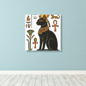 Bastet Cat Goddess Hieroglyphische Leinwand (Insitu (Holzboden))