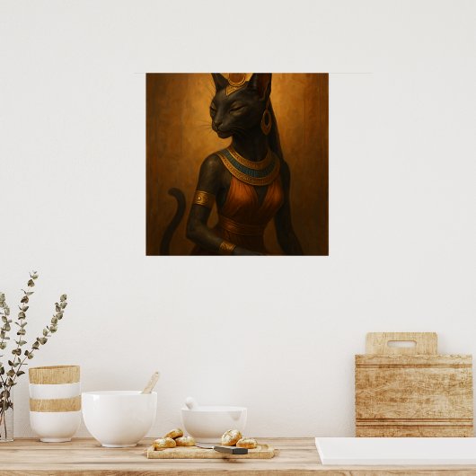 Bastet Cat Goddess Poster - Ägyptische Kunst (Küche)