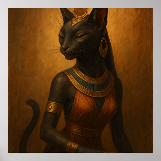 Bastet Cat Goddess Poster - Ägyptische Kunst (Vorne)
