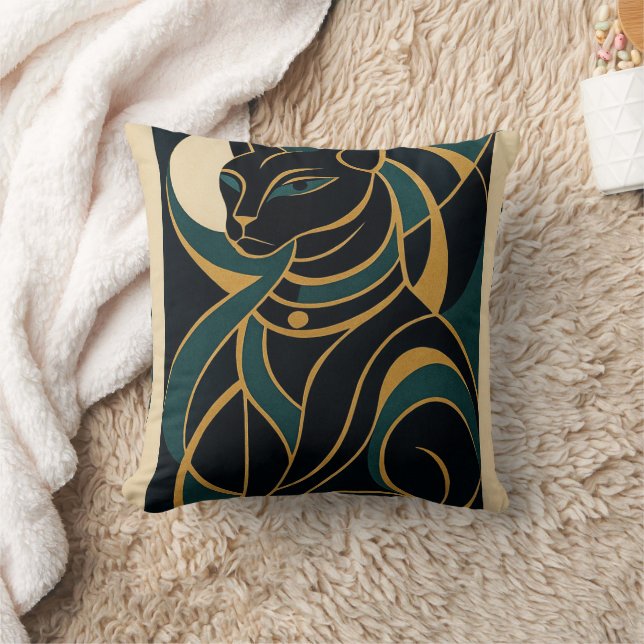 Bastet Cat Goddess Throw Kissen (Decke)