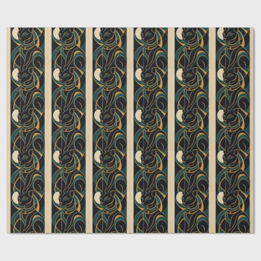 Bastet Cat Goddess Wrapping Paper Geschenkpapier (Flach)