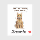 Bastet Cat Sacro Premium Aufkleber Gold (Blatt)